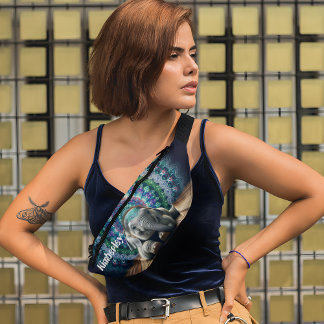 Adorable Elephant in front of a Mandala Background Bum Bags