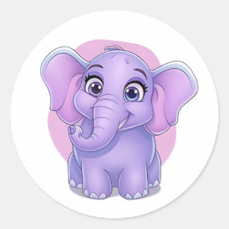 Adorable Elephant Sticker – Cute Cartoon Animal
