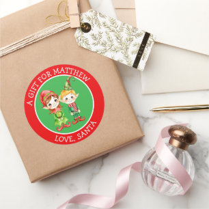 Adorable Elves To and From Christmas Gift Tag