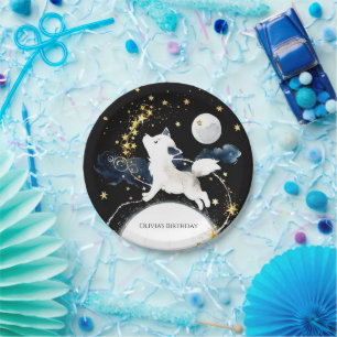 Adorable Enchantment Wolf Birthday Paper Plate