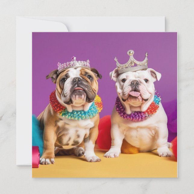 ADORABLE ENGLISH BULLDOG GREETING CARD (Front)