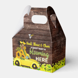 Adorable Ethnic Baby Girl  Yellow Sunflower Rustic Favour Box