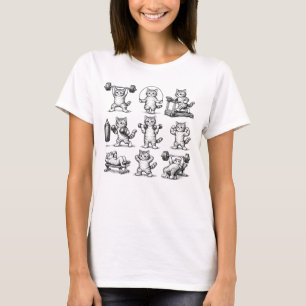 Adorable Exercising Cats T-Shirt