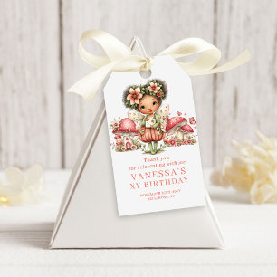 Adorable Fairy 1st Birthday Pink Floral Favour Gif Gift Tags