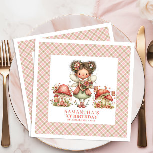 Adorable Fairy Floral Whimsy Birthday Celebration  Napkin