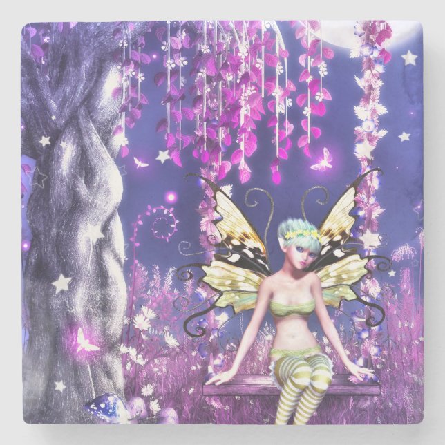 Adorable Fairy Stone Coaster (Front)