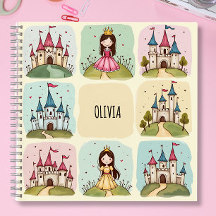Adorable Fairy Tale Castle & Princess Doodles Notebook