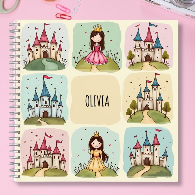 Adorable Fairy Tale Castle & Princess Doodles Notebook (Creator Uploaded)
