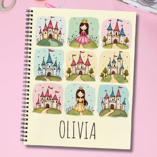 Adorable Fairy Tale Princess and Castle Doodles Notebook