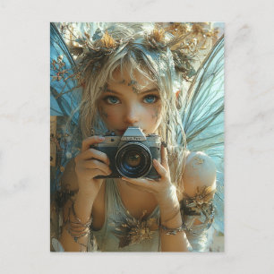 Adorable Fairy With a Camera Postcard