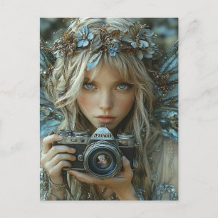 Adorable Fairy With a Camera Postcard