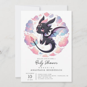 Adorable Fantasy Dragon Baby Shower Invitation