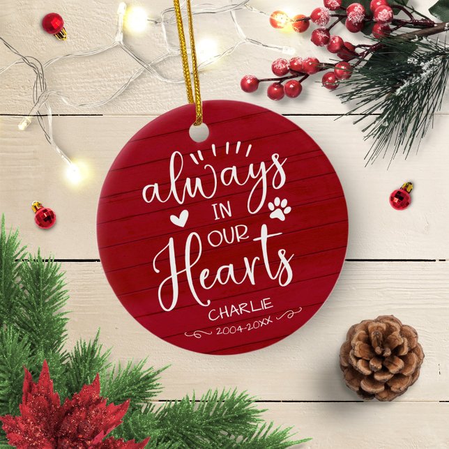 Adorable Farmhouse Calligraphy Pet Memorial Photo Ceramic Tree Decoration (Creator Uploaded)