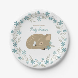 Adorable Fawn Baby Shower Paper Plate