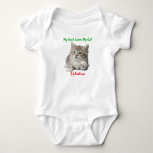 Adorable Feline Fan: Personalised Cat Photo  Baby Bodysuit