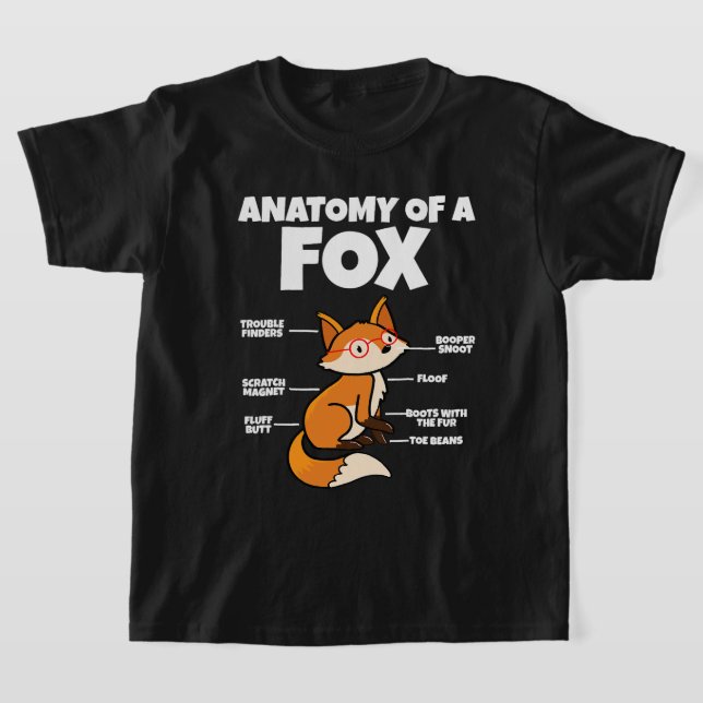 Adorable Fennec Fox I Fox Lover I Anatomy Of A Fox T-Shirt (Laydown)