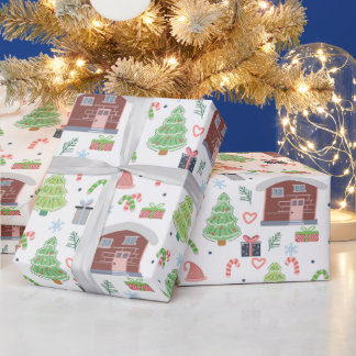 Adorable Festive Christmas Pattern Wrapping Paper