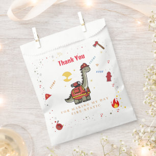 Adorable Firefighter Dino birthday Favour Bags