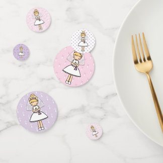 Adorable First Holy Communion blond girl name Confetti