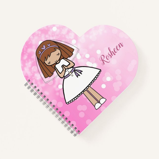 Adorable First Holy Communion red haired girl Notebook (Front)