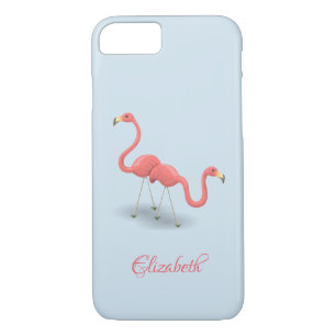 Adorable Flamingos, Blue -Personalised Case-Mate iPhone Case