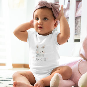 Adorable Floral Bunny Baby Bodysuit