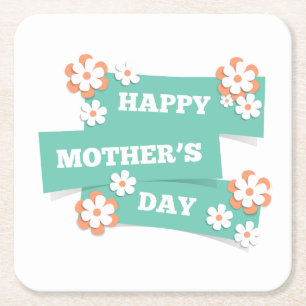 Adorable Floral Happy Mother's Day   Coaster