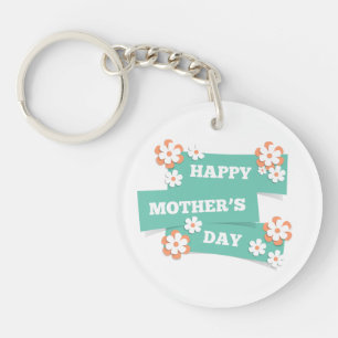 Adorable Floral Happy Mother's Day Keychain