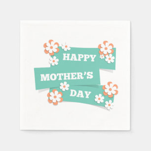 Adorable Floral Happy Mother's Day   Napkin