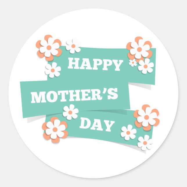 Adorable Floral Happy Mother's Day | Sticker (Front)