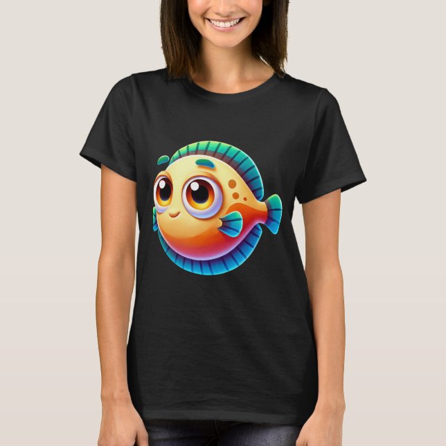 Adorable Flounder Fish T-Shirt (Front)