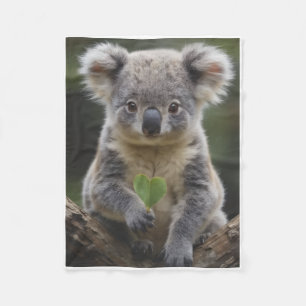 Adorable Fluffy Baby Koala Portrait Fleece Blanket