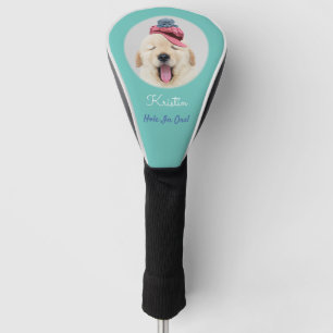 Adorable Fluffy Dog & Cat Personalise Name Message Golf Head Cover