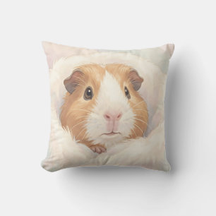 Adorable Fluffy Guinea Pig Portrait Cushion