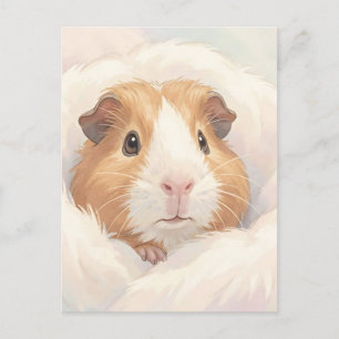 Adorable Fluffy Guinea Pig Portrait Postcard
