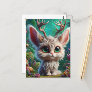 Adorable Fluffy Jackalope Postcard