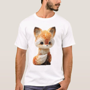 Adorable Fluffy Orange Baby Fox Men T-Shirt