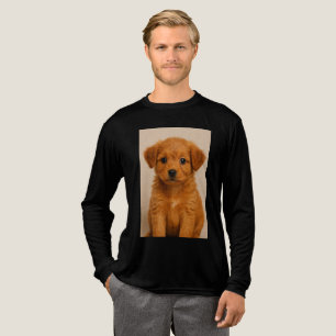 Adorable Fluffy Puppy Face Cute Dog Lover T-Shir Tri-Blend Shirt