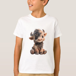 Adorable Fluffy Spotted Baby Bull Calf Kids T-Shirt