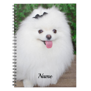 Adorable Fluffy White Puppy Dog Notebook