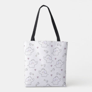 Adorable Flying Elephant Tote Bag – Cute Kawaii