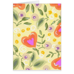 Adorable folk art heart of gratitude CARD