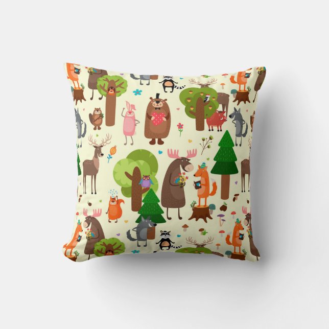 Adorable Forest Animals Cushion (Front)