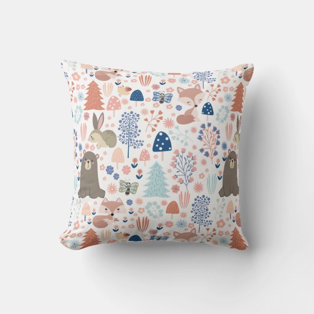 Adorable Forest Animals Cushion (Front)