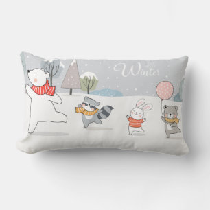 Adorable Forest Animals Lumbar Cushion