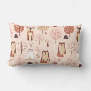 Adorable Forest Animals Lumbar Cushion