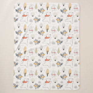 Adorable Forest Animals Sherpa Blanket