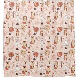 Adorable Forest Animals Shower Curtain