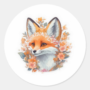 Adorable Fox Classic Round Sticker