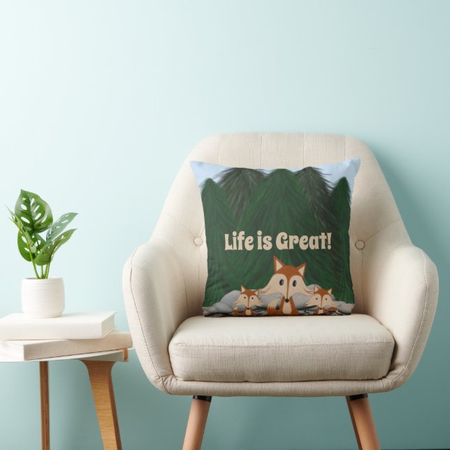 Adorable Fox Family  Cushion (Chair)